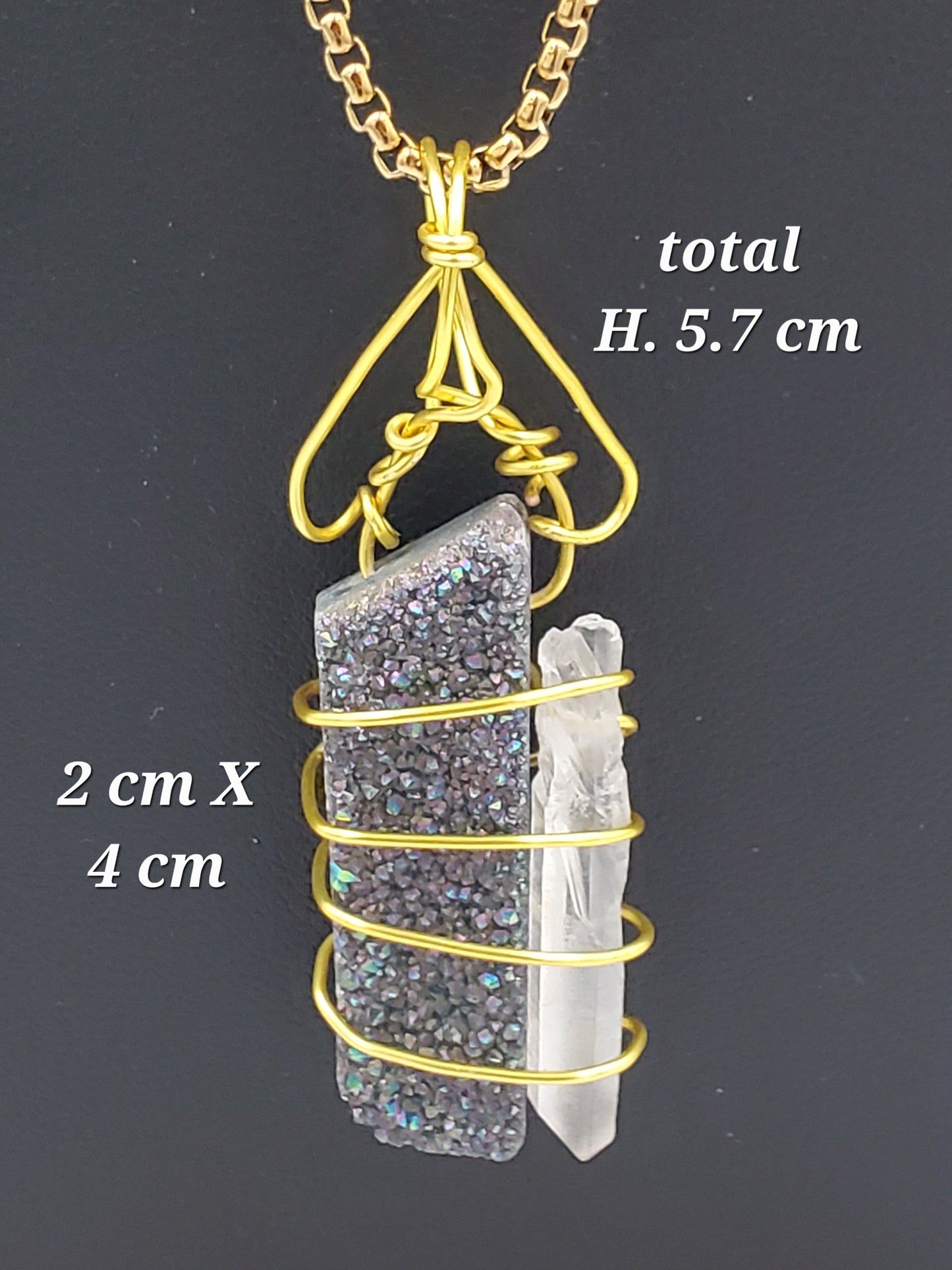 Agate rainbow druzy, agate druzy et rock quartz