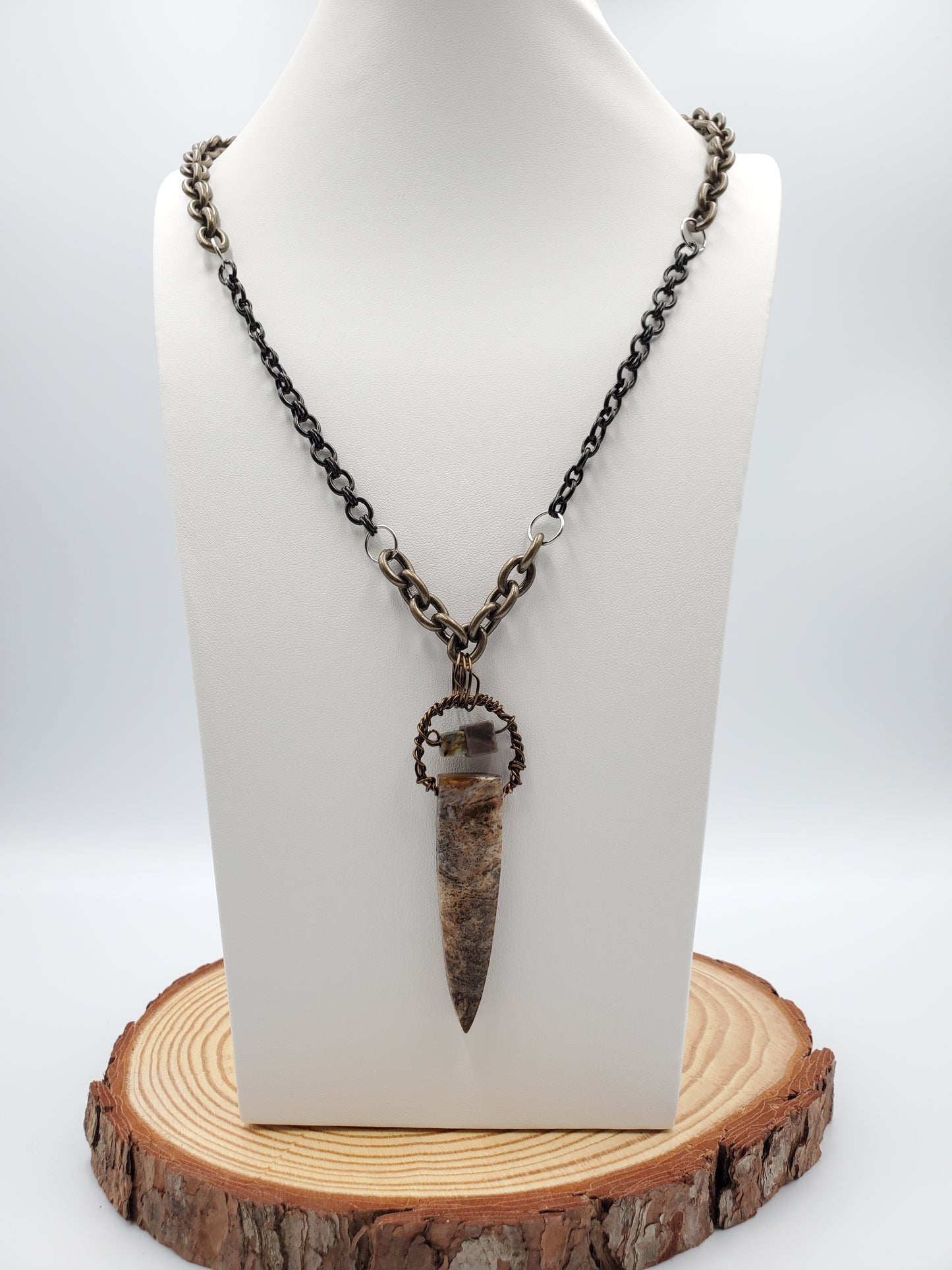 Agate Turkish needle, Turquoise et Rhodonite