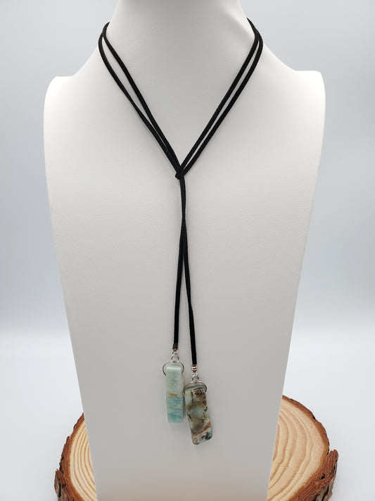 Peruvian Amazonite et Blue Opal