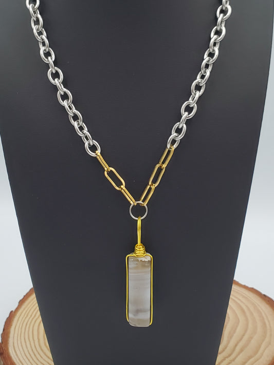 Banded Agate et Rock Quartz