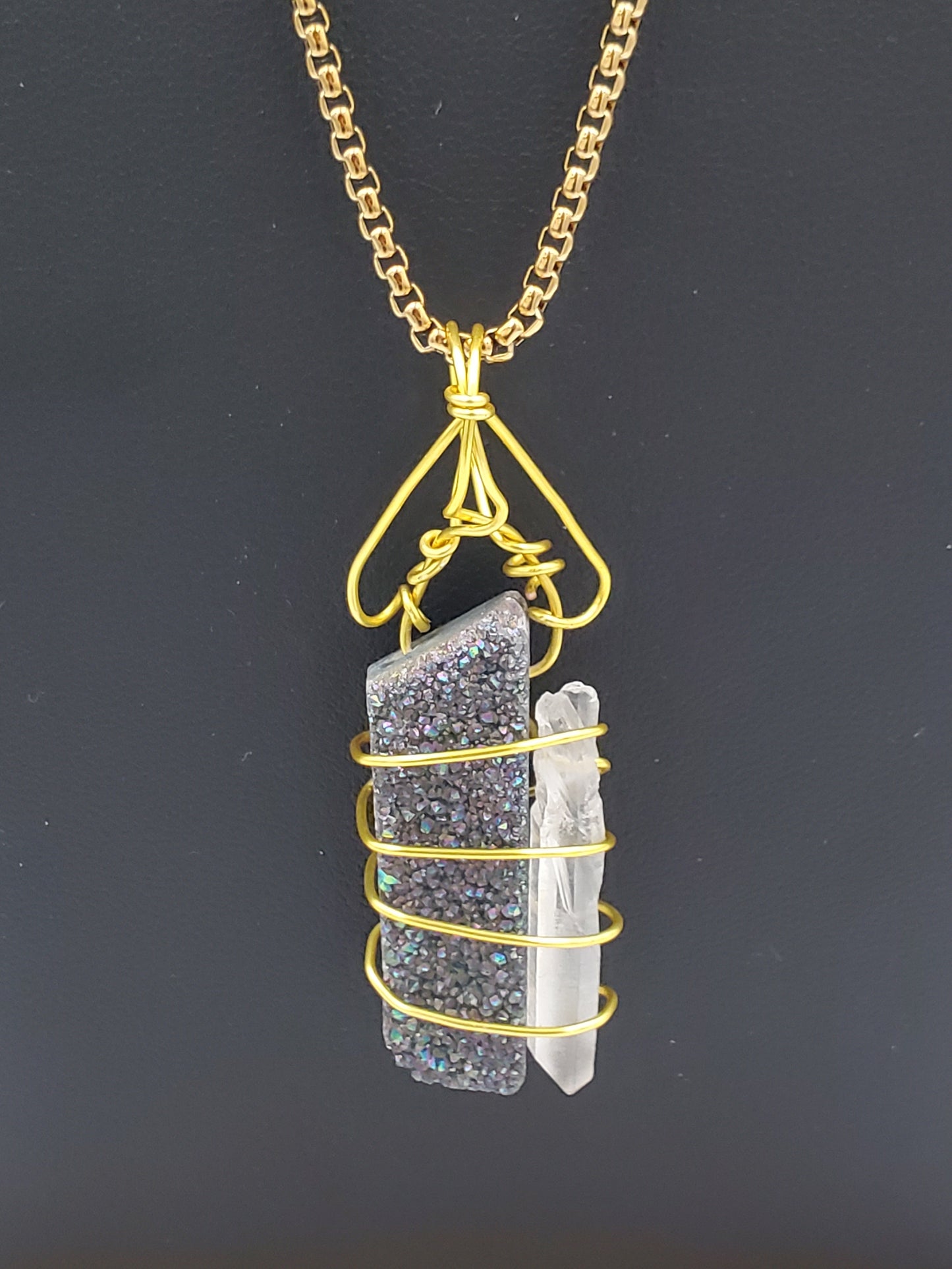 Agate rainbow druzy, agate druzy et rock quartz