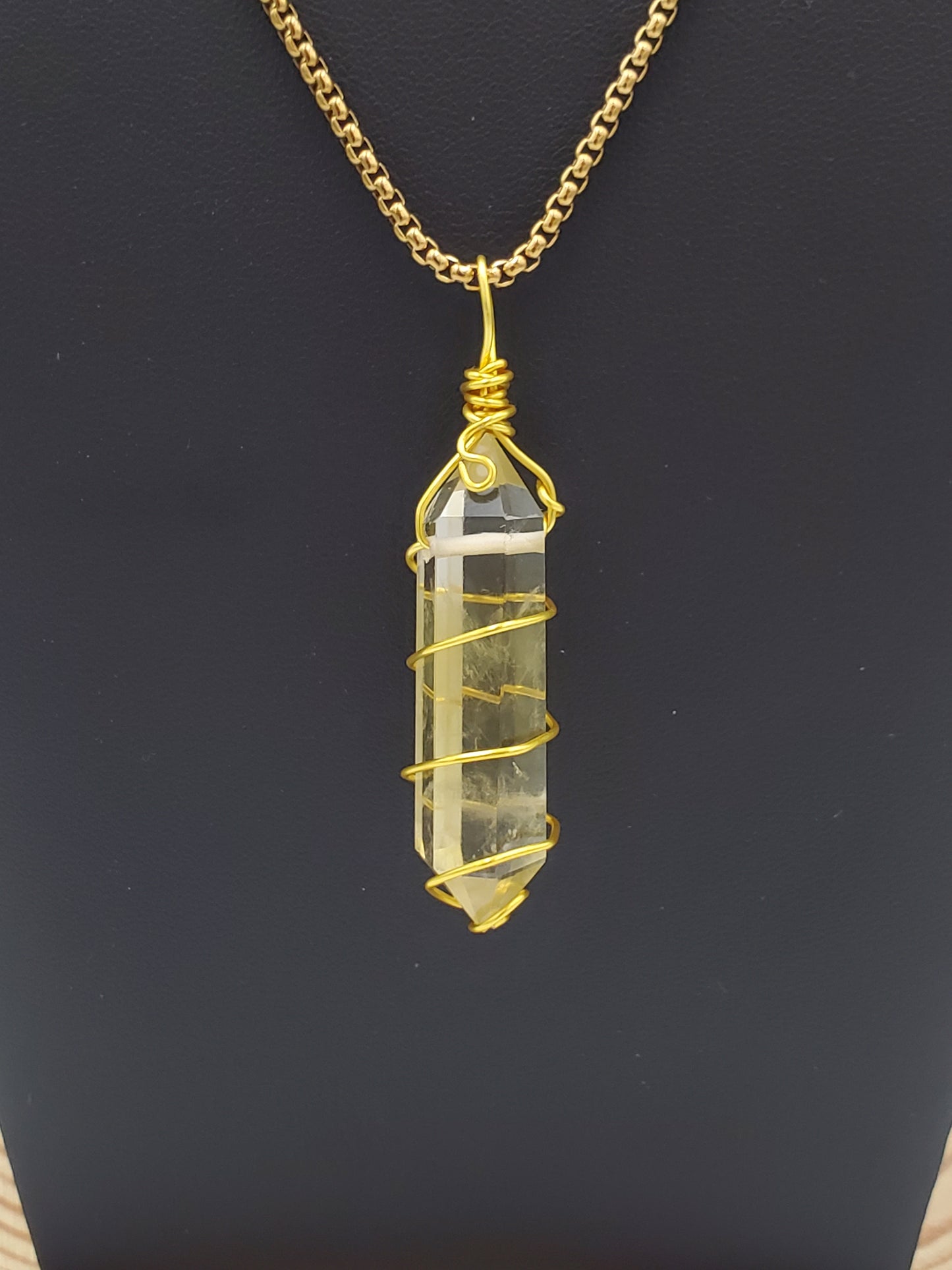 Golden Topaz AAA et Agate Druzy