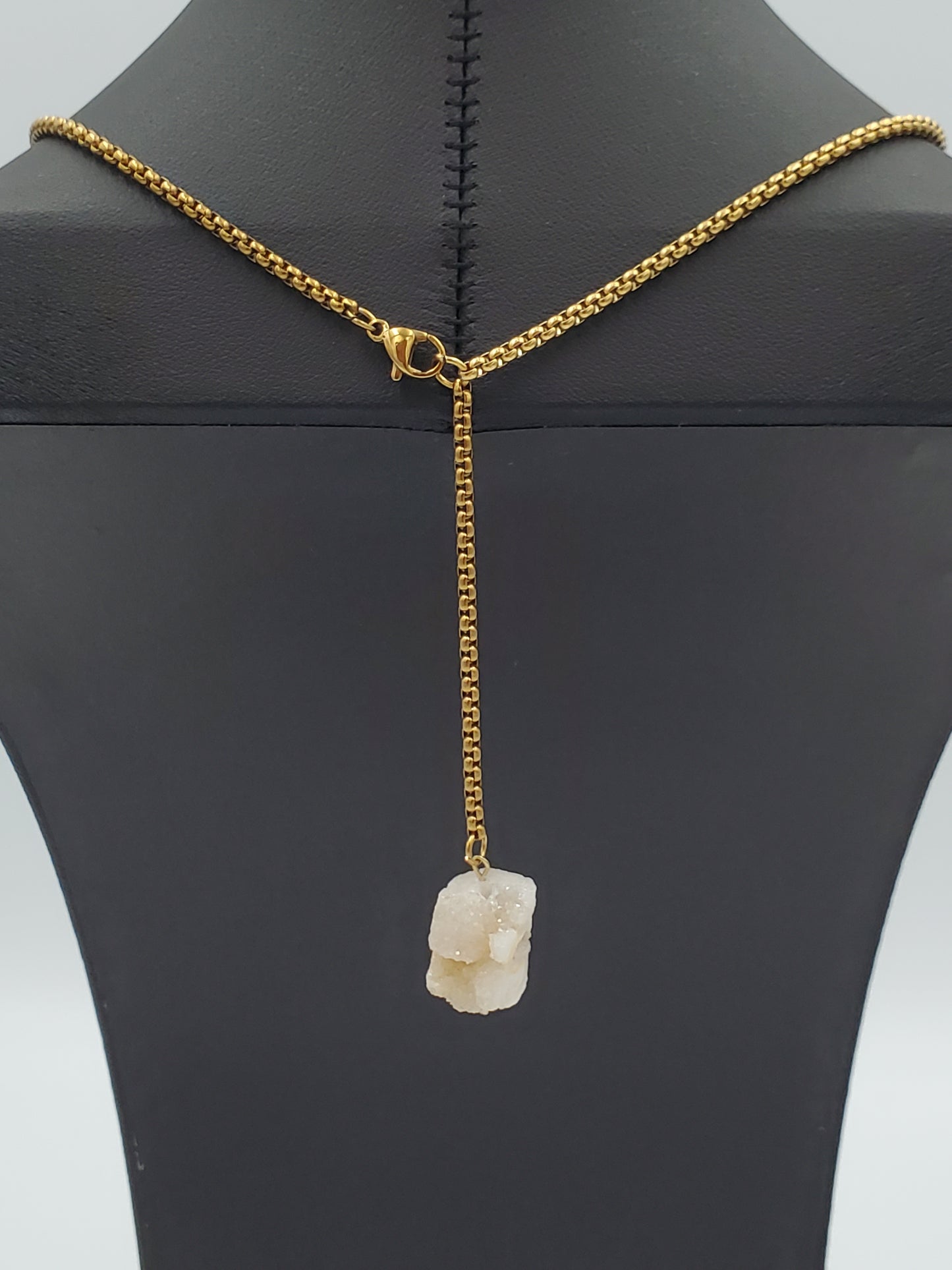 Golden Topaz AAA et Agate Druzy